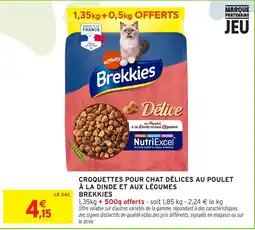Intermarché Brekkies Délices au Poulet à la Dinde et aux Légumes offre