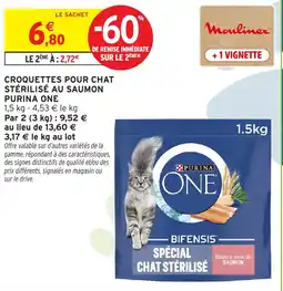 Intermarché Purina One Croquettes pour chat stérilisé au saumon offre