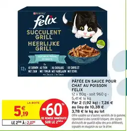 Intermarché felix Pâtée en sauce pour chat au poisson offre