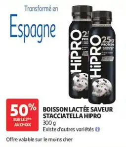 Auchan Hipro boisson lactée saveur stacciatella offre