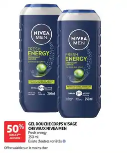 Auchan NIVEA MEN GEL DOUCHE CORPS VISAGE CHEVEUX offre