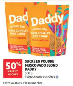 Auchan Daddy Sucre en poudre Muscovado blond offre