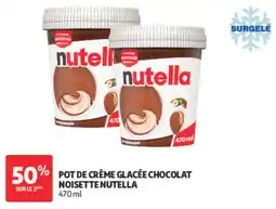 Auchan Nutella Crème glacée chocolat noisette offre