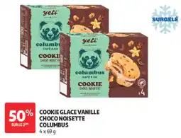 Auchan COLUMBUS COOKIE GLACE VANILLE CHOCO NOISETTE offre