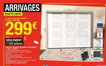 Brico Dépôt Porte de garage sectionnelle motorisée offre