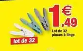 Bazarland Lot de 32 pinces à linge offre