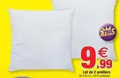 Bazarland Lot de 2 oreillers offre