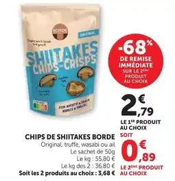 U Express BORDE SHIITAKES CHIPS-CRISPS offre