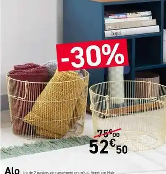 Lot de 2 paniers de rangement en métal