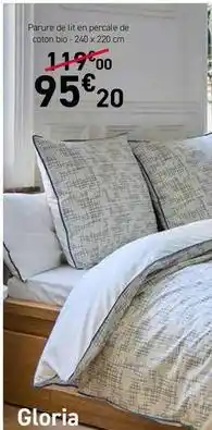 Habitat Parure de lit en percale de coco bio offre