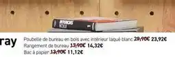 Habitat Poubelle de bureau en bois avec intérieur laqué blanc offre