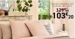Habitat Parure de lit réversible en satin de coton bio offre