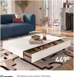 Habitat Polaire - table basse avec troir coulissant offre