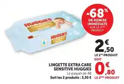 U Express HUGGIES Lingette extra care sensitive offre