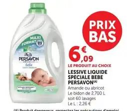 U Express PERSAVON lessive liquide speciale bebe offre