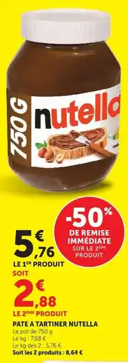 U Express Nutella Pate a tartiner offre