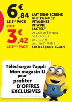 U Express LACTEL LAIT DEMI-ECREME offre