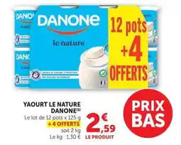 U Express DANONE YAOURT LE NATURE offre