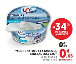 U Express LAC Yaourt à la Grecque offre