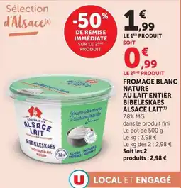 U Express ALSACE LAIT BIBELESKAES offre