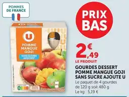 U Express U Gourdes dessert pomme mangue goji offre