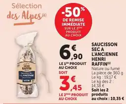 U Express HENRI RAFFIN SAUCISSON SEC A L'ANCIENNE offre