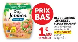 U Express Fleury Michon Dés de Jambon offre