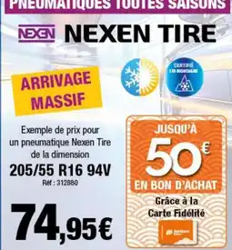 Autobacs Nexen - exemple de prix pour un pneumatique tire de la dimension 205/55 r16 94v offre
