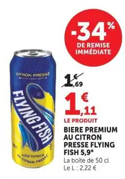 U Express Flying Fish Bière Premium au citron offre