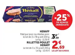 U Express HENAFF Rillettes poulet offre