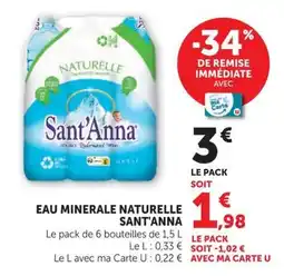 U Express Sant'Anna EAU MINERALE NATURELLE offre