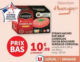 U Express Convivial Steaks hachés pur bœuf Charolais offre