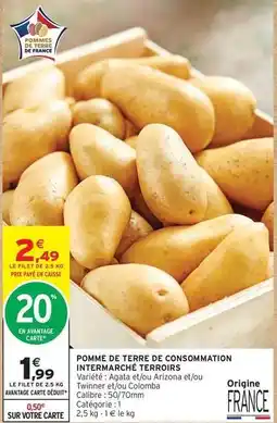 Intermarché Arizona - pomme de terre de consommation intermarché terroirs offre