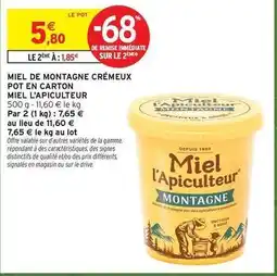 Intermarché Signal - miel de montagne crémeux pot en carton miel offre