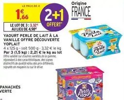 Intermarché Yoplait - yaourt perle de lait à la vanille offre découverte offre