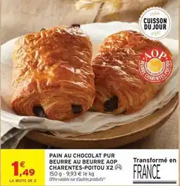 Intermarché Pain au chocolat pur beurre au beurre aop offre