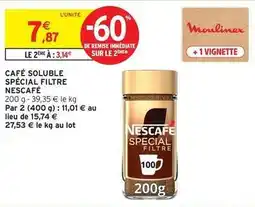 Intermarché Nescafé - café soluble spécial filtre offre