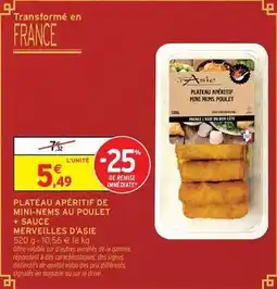 Intermarché Signal - plateau apéritif de mini-nems au poulet + sauce offre