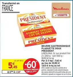 Intermarché Express Président - beurre gastronomique plaquette doux offre