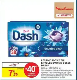 Intermarché Express Dash - lessive pods 2 en 1 envolée d'air 38 doses offre