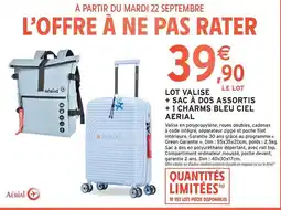 Intermarché Express Dim - lot valise + sac à dos assortis +1 charms bleu ciel offre