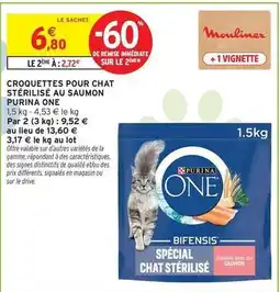 Intermarché Express Purina - croquettes pour chat stérilisé au saumon one offre