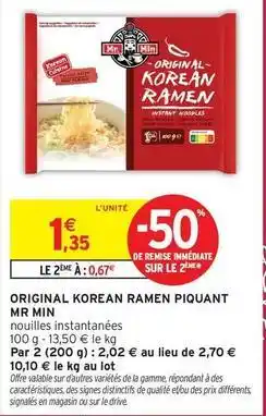 Intermarché Express Mr min - original koean ramen piquant offre