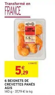Intermarché Express Agis - 6 beignets de crevettes panés offre
