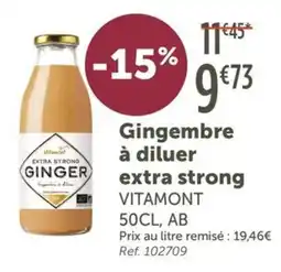 L'Eau Vive VITAMONT Gingembre à diluer extra strong offre
