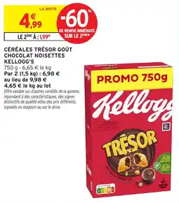 Intermarché Express Kellogg's Céréales Trésor Goût Chocolat Noisettes offre