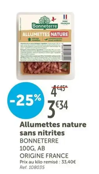 BONNETERRE Allumettes nature