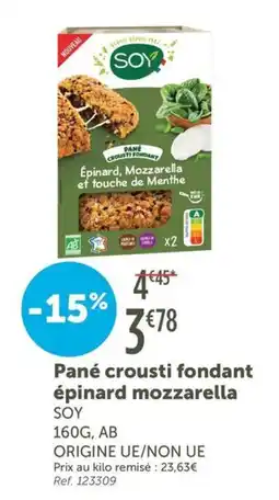 L'Eau Vive SOY Pané crousti fondant épinard mozzarella offre