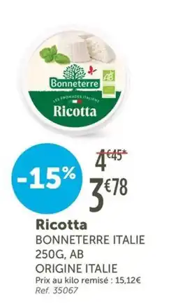 L'Eau Vive Bonneterre Ricotta offre