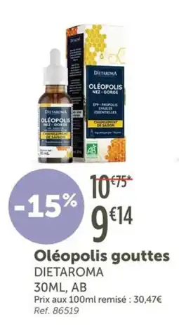 L'Eau Vive DIETAROMA Oléopolis gouttes offre